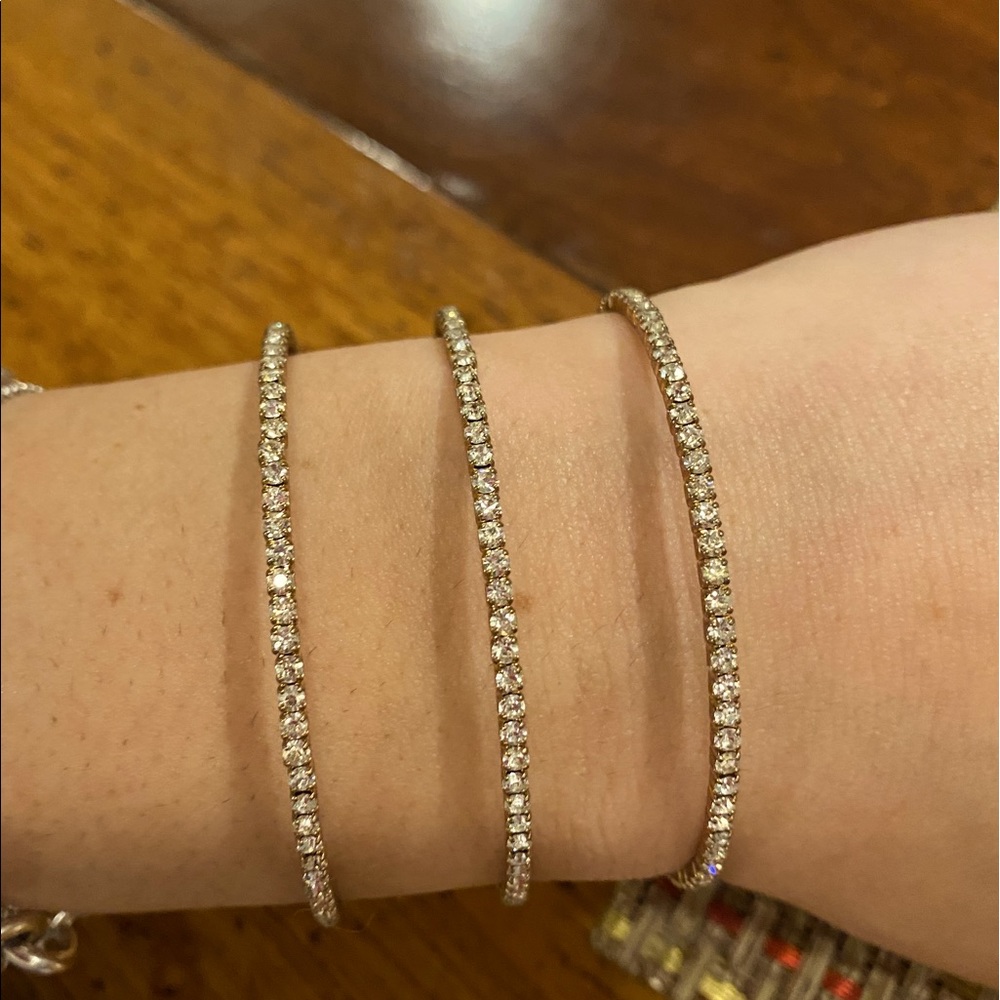 Gold cuff bracelet with gems